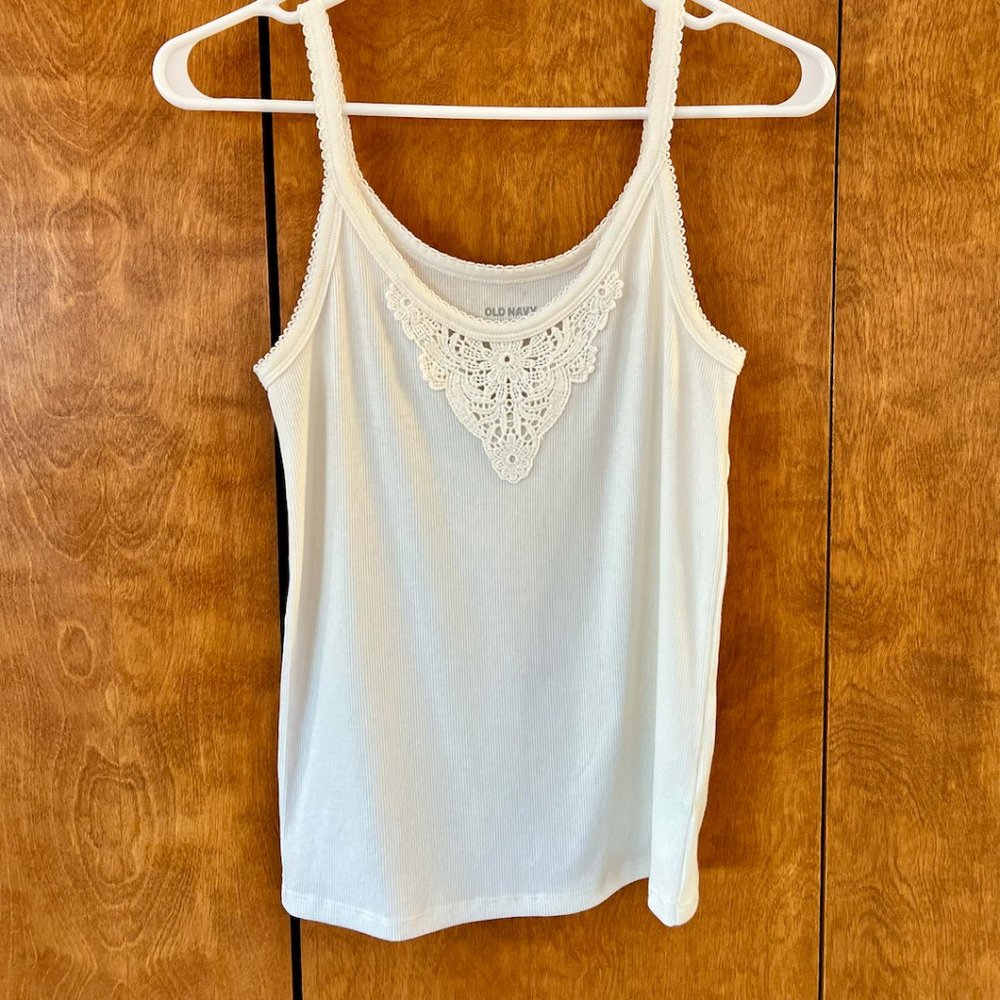 Lace Trim Tank Top M